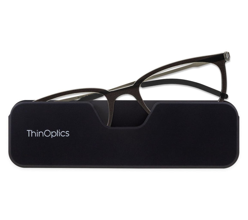 ThinOptics Rectangular Readers with Connect Case — View 2