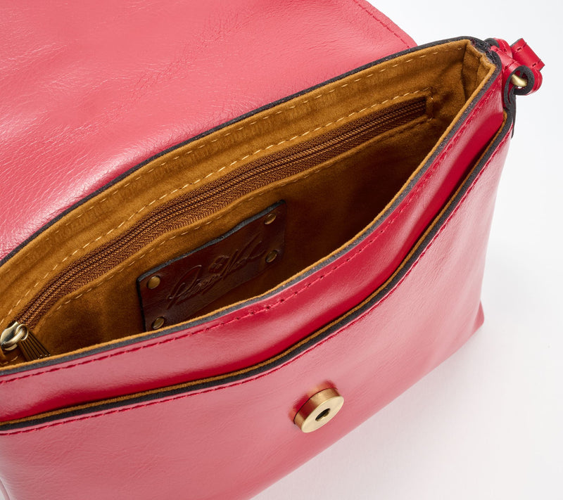 Patricia Nash Leather Corfu Flap Crossbody with Tassel — View 5
