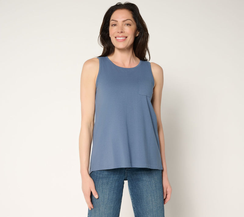 AnyBody Essentials Cotton Pocket Tank — Main view