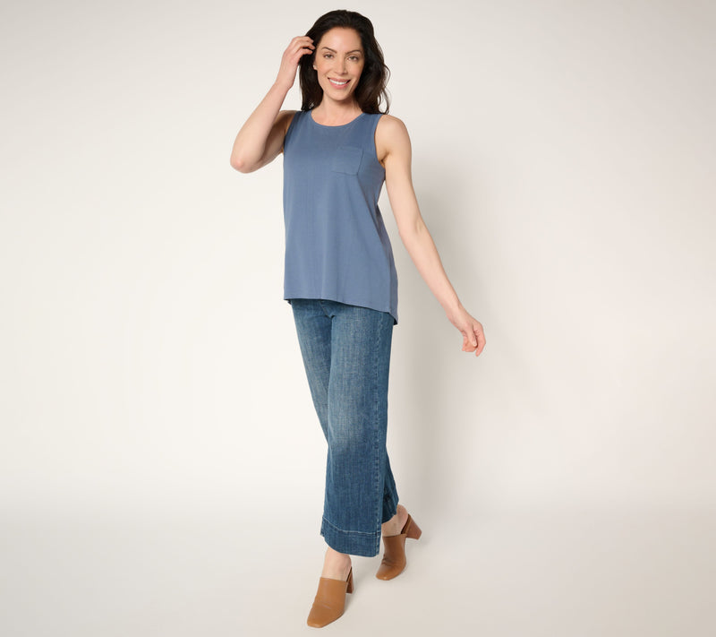 AnyBody Essentials Cotton Pocket Tank — View 5