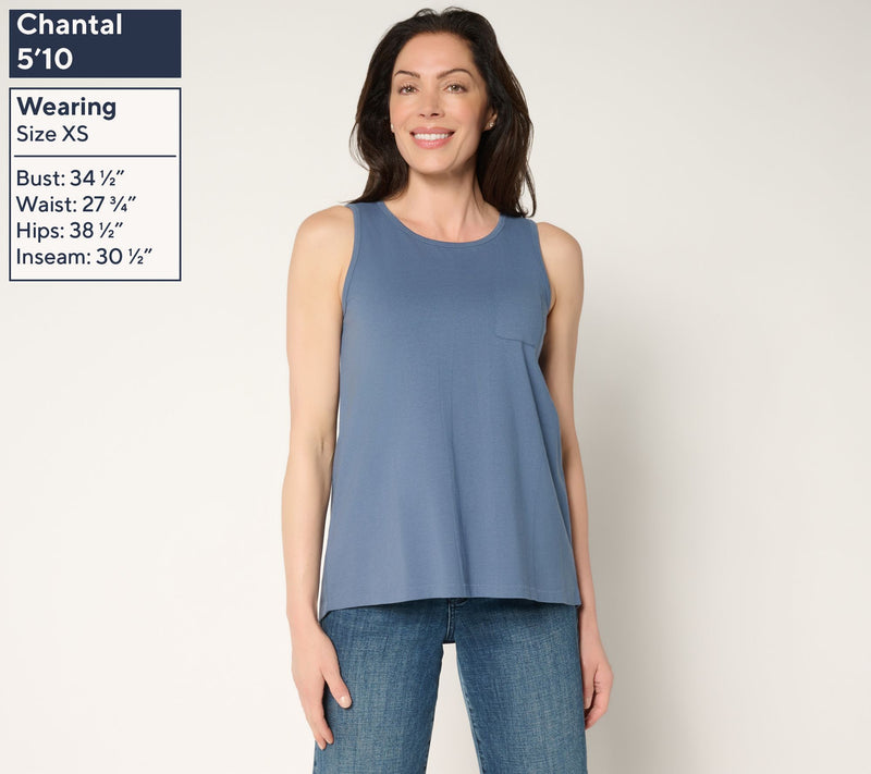 AnyBody Essentials Cotton Pocket Tank — View 3
