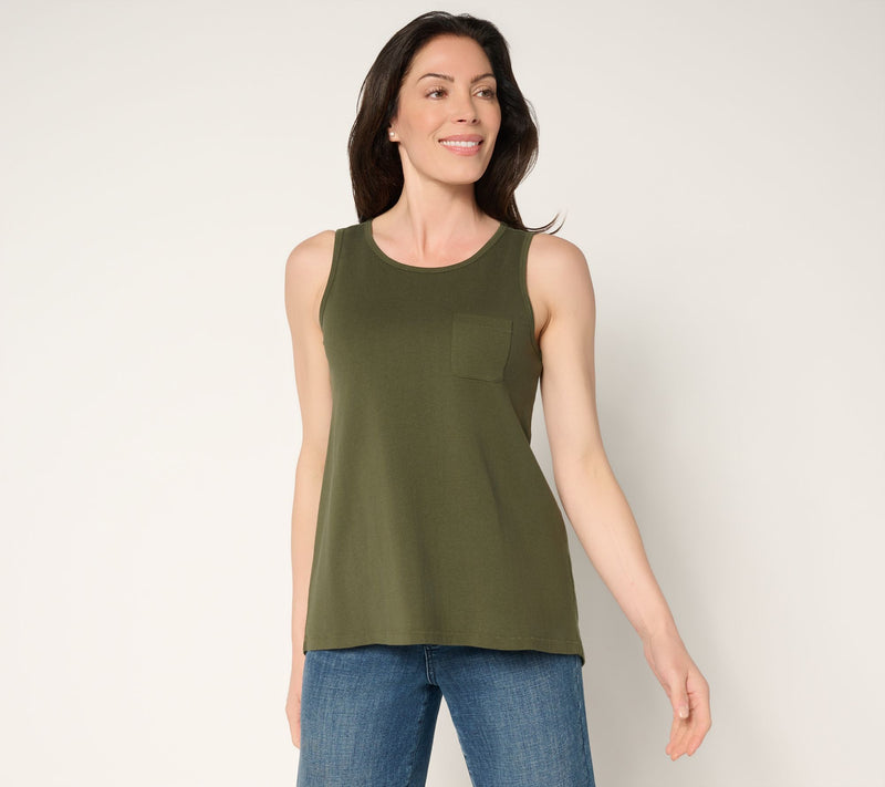 AnyBody Essentials Cotton Pocket Tank — View 15