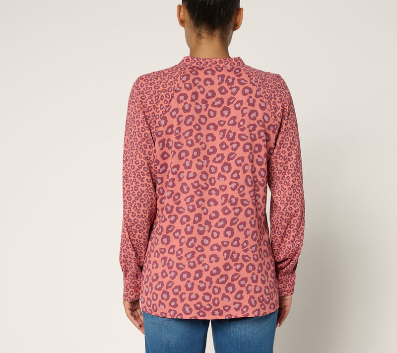 Belle by Kim Gravel Animal Instinct Twin Print Blouse — View 4