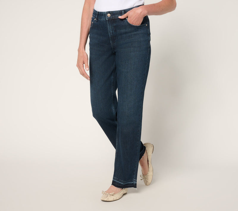 AnyBody Petite Released Hem Denim Pants — View 3