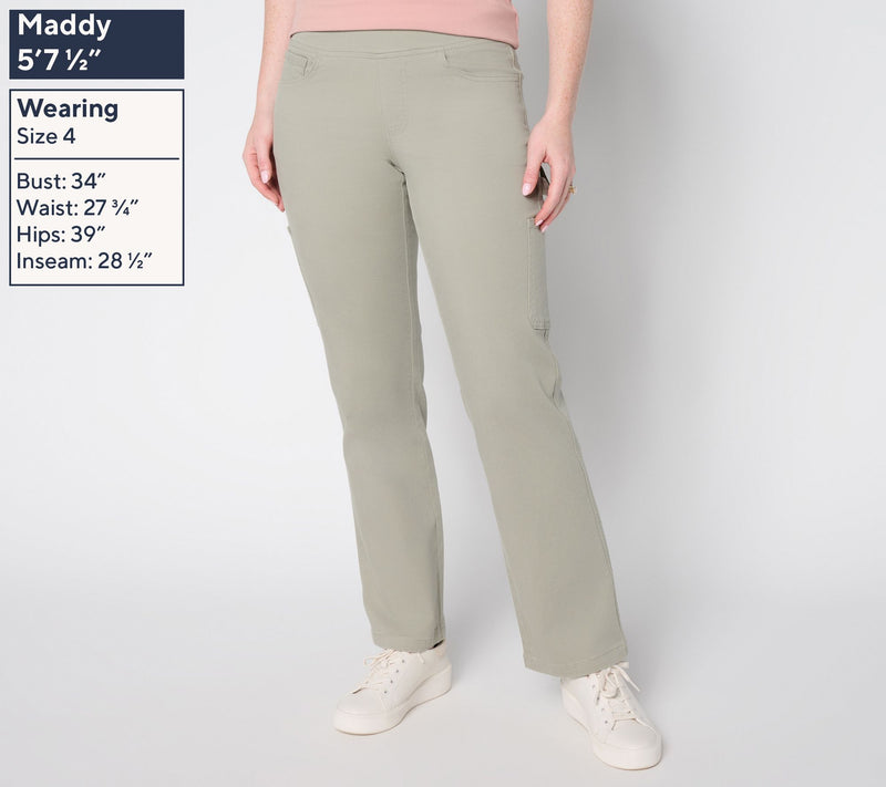 Belle by Kim Gravel Petite TripleLuxe Twill Pull On Carpenter Jean — View 4