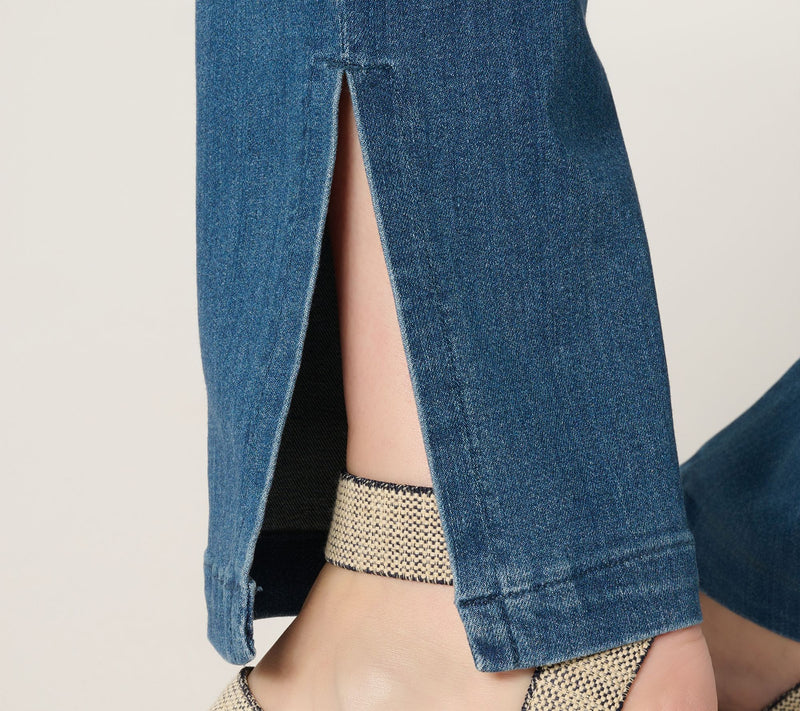 Belle by Kim Gravel Regular Primabelle Denim Vented Straight Jean — View 14
