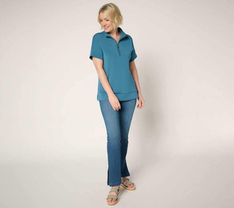 Belle by Kim Gravel Regular Primabelle Denim Vented Straight Jean — View 13