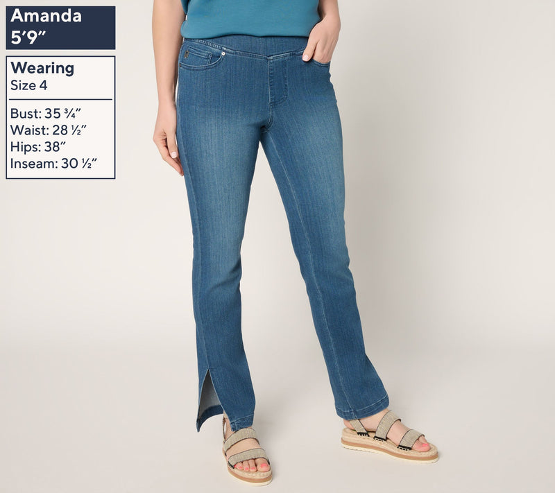 Belle by Kim Gravel Tall Primabelle Denim Vented Straight Jean — View 11