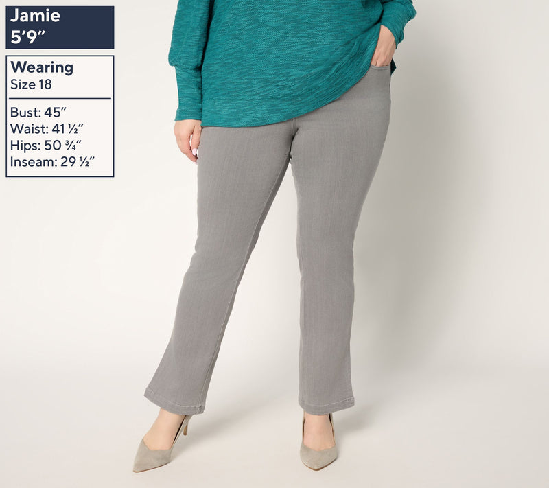 Belle by Kim Gravel Tall Primabelle Denim Vented Straight Jean — View 10
