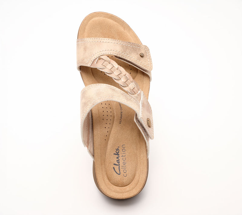 Clarks Collection Leather Slide Sandals - April Raelyn — View 14