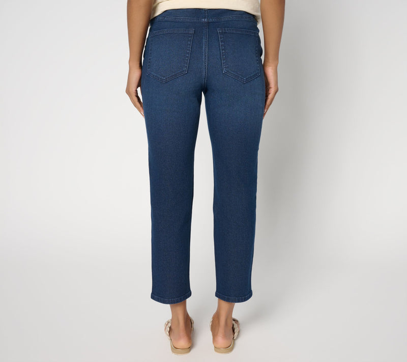 Denim & Co. Regular Indigo Classic Stretch Crop Jean w/ Pocket Detail — View 4