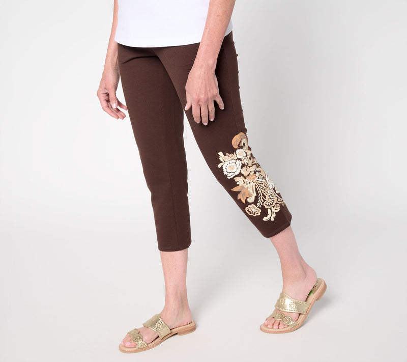 Denim & Co. Tall EasyWear French Terry Placement Print Crop Pant — View 14