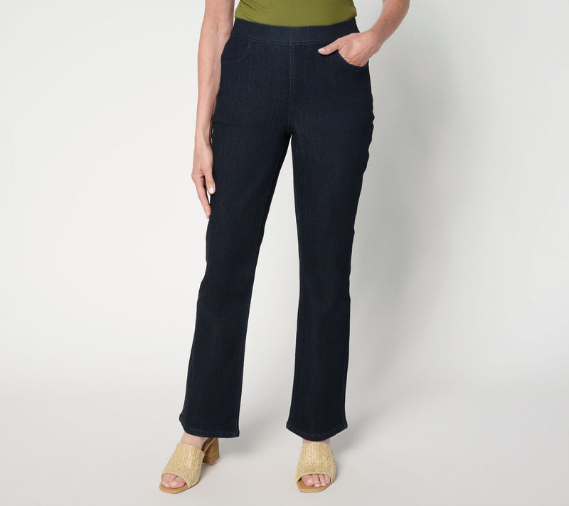 Susan Graver Regular Stretch Denim Boot Cut Full Length Jean — View 9