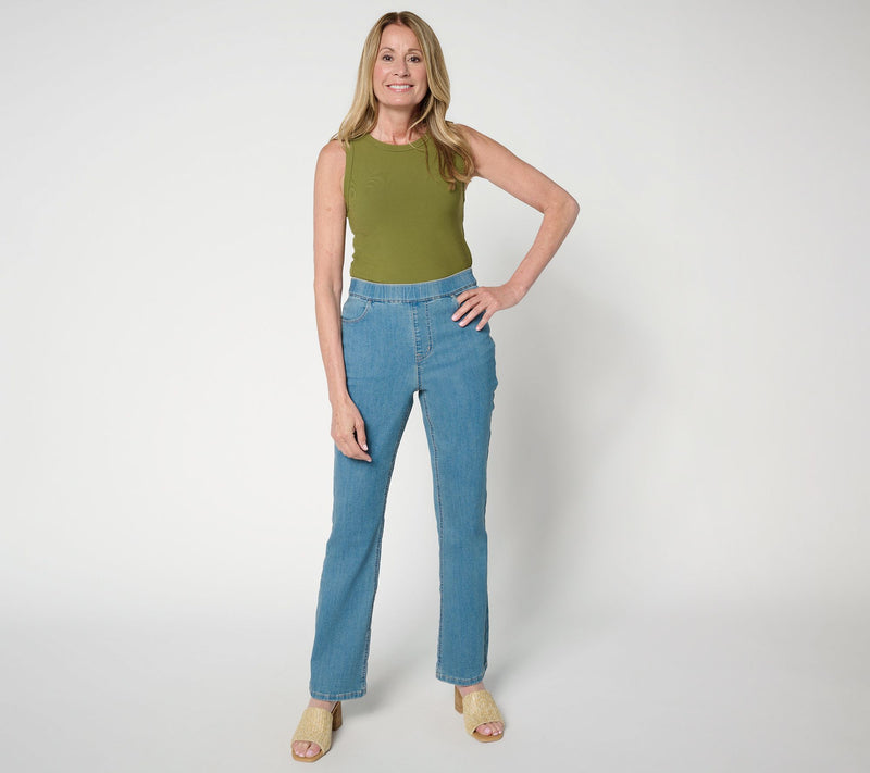 Susan Graver Regular Stretch Denim Boot Cut Full Length Jean — View 5
