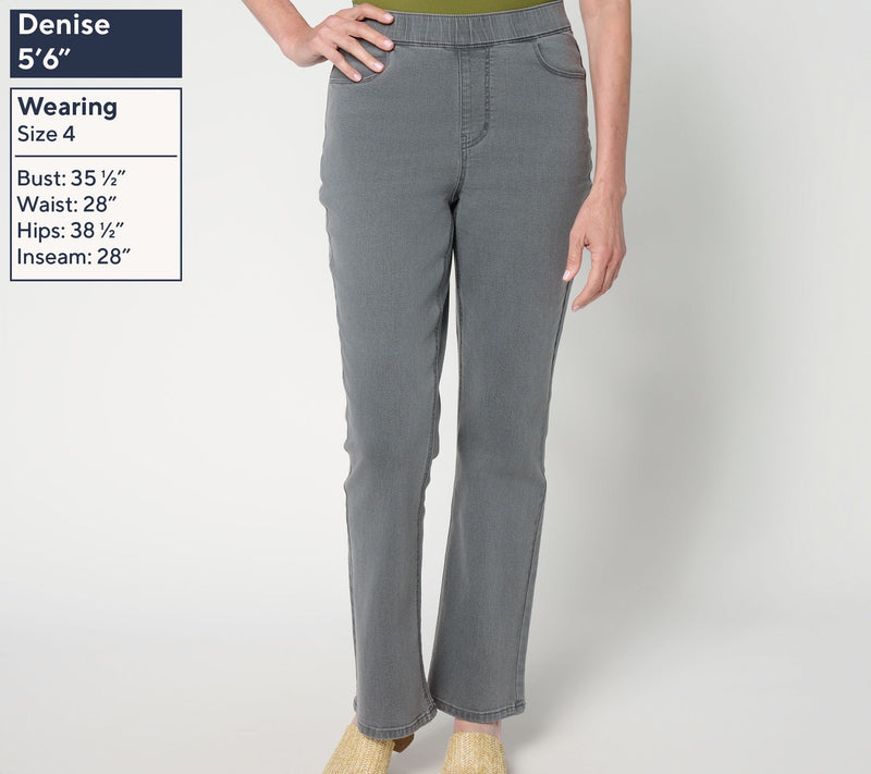 Susan Graver Regular Stretch Denim Boot Cut Full Length Jean — View 3