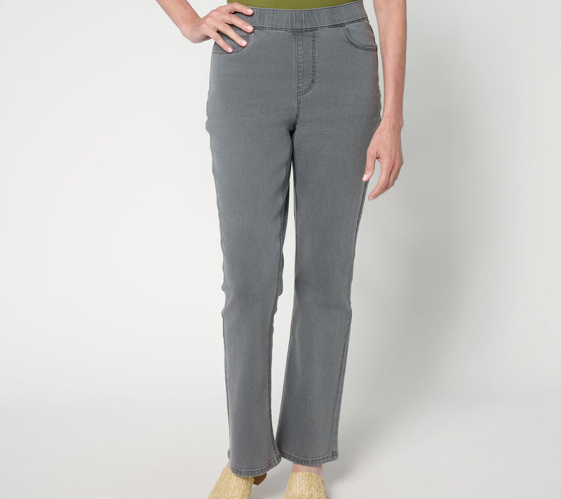 Susan Graver Regular Stretch Denim Boot Cut Full Length Jean — View 8