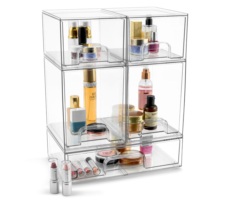 Sorbus 5 Pk Acrylic Storage Containers with Pull-Out Drawers — Main view