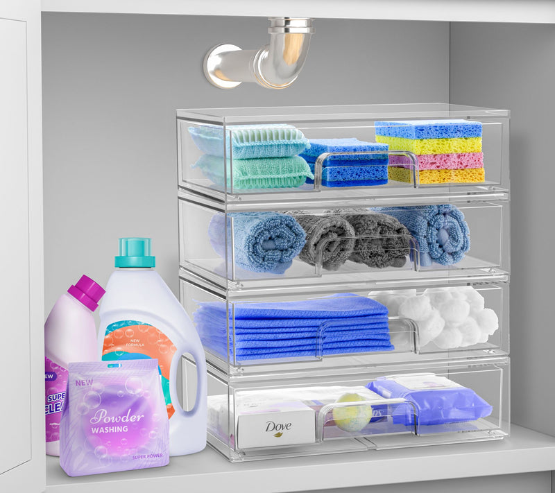 Sorbus Storage Containers with Pull-Out Drawers- 4 Pack, Wide — View 5
