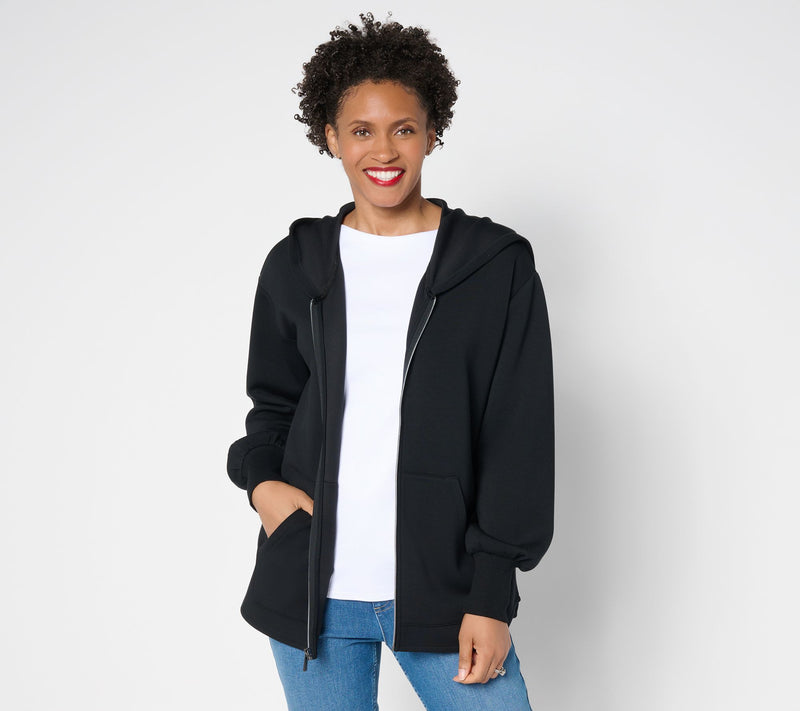 Martha Stewart Signature Comfort Stretch Zip Front Hoodie — View 9