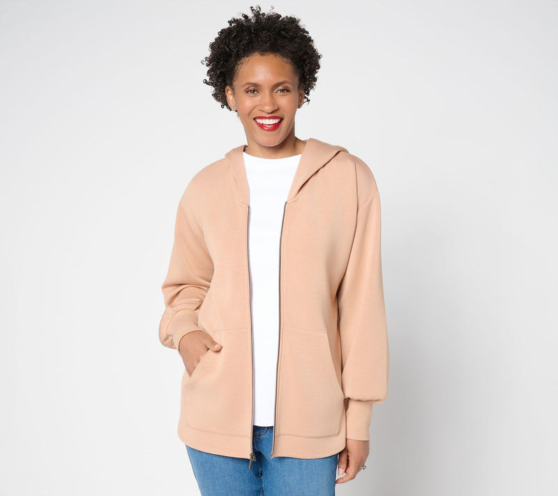 Martha Stewart Signature Comfort Stretch Zip Front Hoodie — View 10