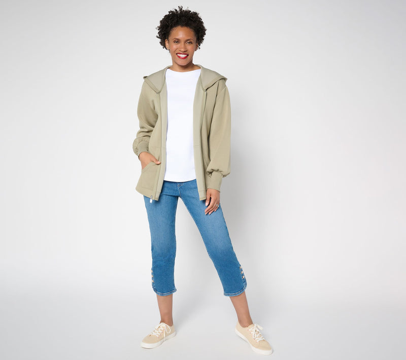 Martha Stewart Signature Comfort Stretch Zip Front Hoodie — View 4