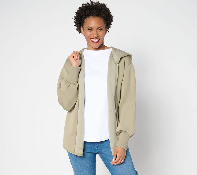 Martha Stewart Signature Comfort Stretch Zip Front Hoodie — Main view