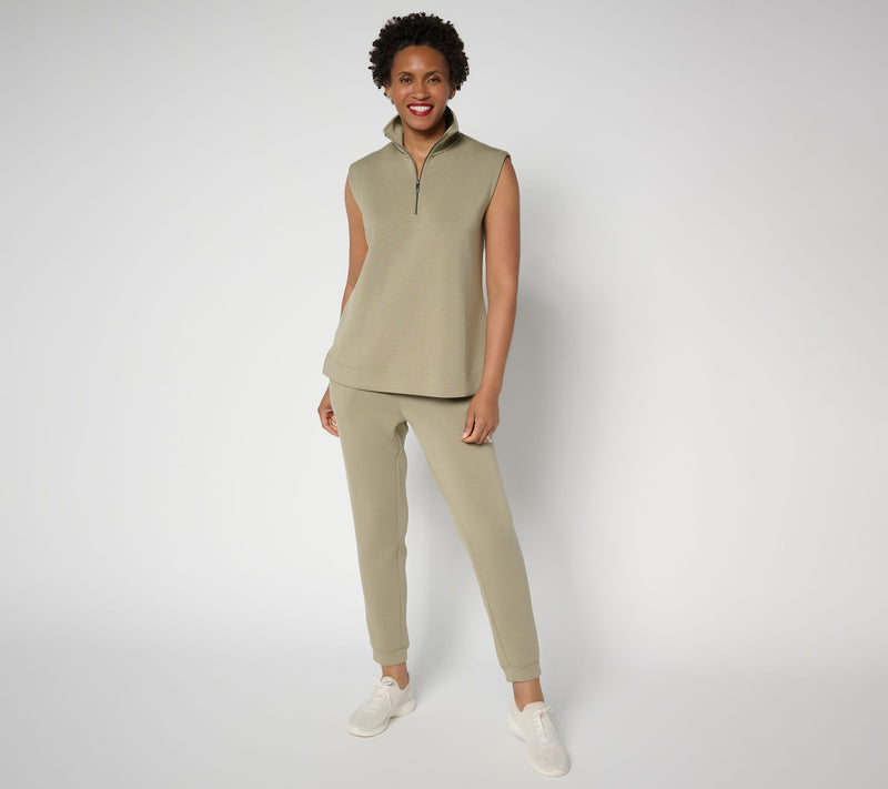 Martha Stewart Signature Comfort Stretch Quarter Zip Top — View 10