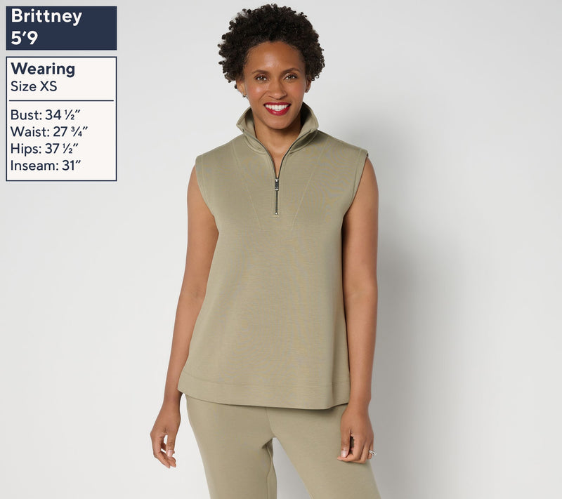 Martha Stewart Signature Comfort Stretch Quarter Zip Top — View 8