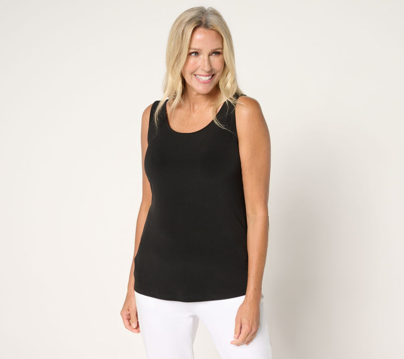 Susan Graver Sleek Essentials Liquid Knit Tank Top — View 3