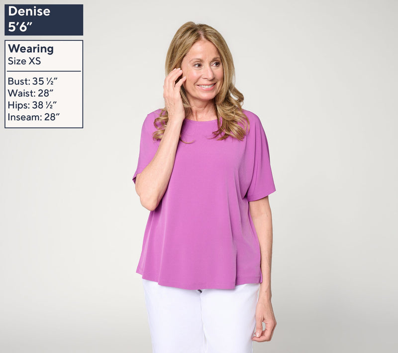 Susan Graver Essentials Liquid Knit Dolman Sleeve Top — View 3