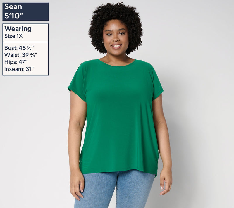 GRAVER Susan Graver Regular LK Luxe Extended Sleeve Top — View 2