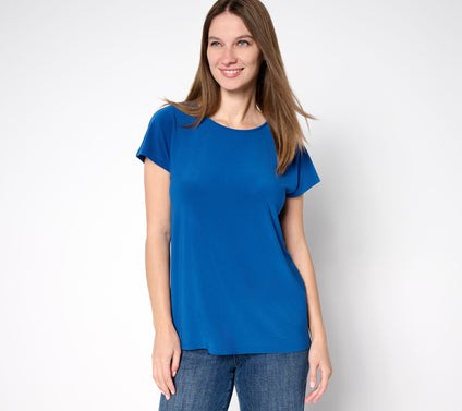 GRAVER Susan Graver Petite LK Luxe Extended Sleeve Top
