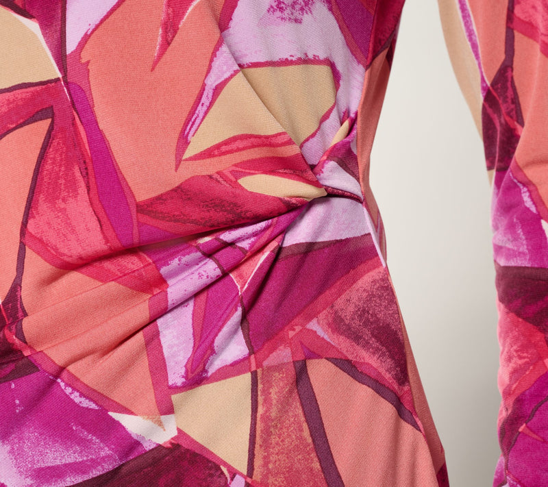 Susan Graver Printed Liquid Knit Top with Twist Detail — View 6