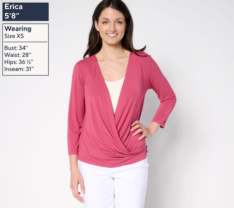 Susan Graver Essentials Rayon Allure Knit Signature Shrug — View 3