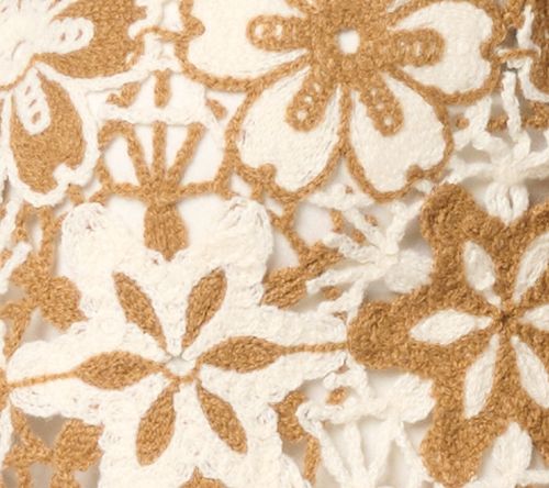 GRAVER Susan Graver Two Tone Crochet Button Front Shrug — View 4