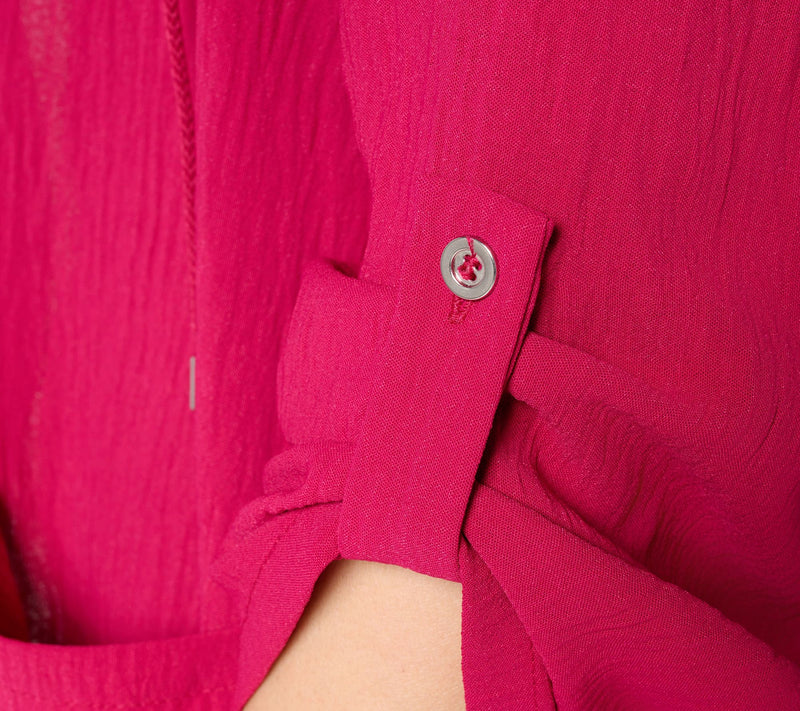 Susan Graver Petite Crinkled Woven Drape Front Cardigan — View 16