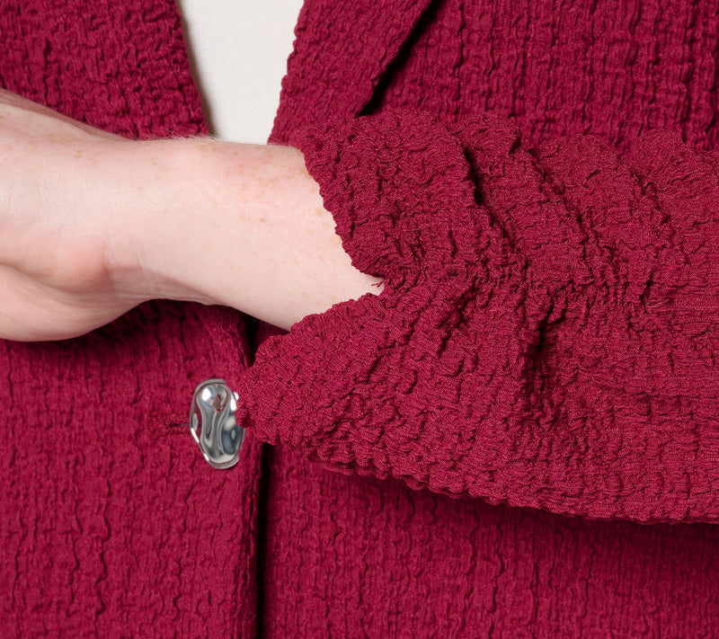 Susan Graver Textured Knit Shawl Collar Cardigan — View 6