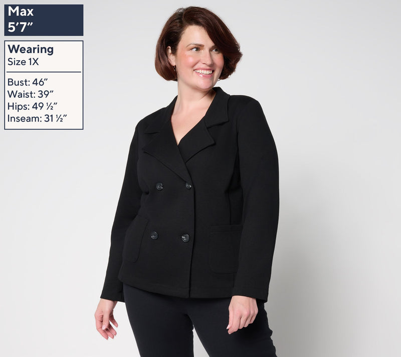 Susan Graver Weekend Marina Knit Peacoat — View 2