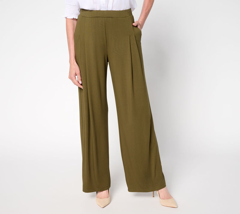 Susan Graver Essentials Regular Rayon Allure Knit Pleated Pant — View 14