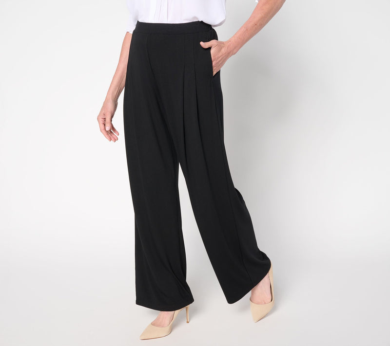 Susan Graver Essentials Petite Rayon Allure Knit Pleated Pant — View 11