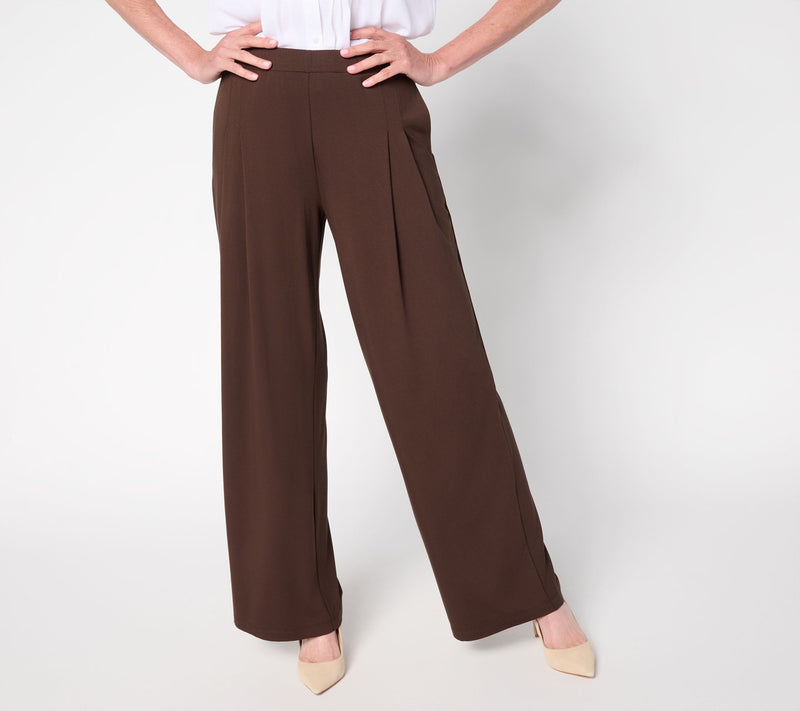Susan Graver Essentials Petite Rayon Allure Knit Pleated Pant — View 13