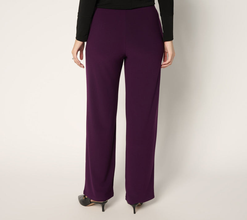 Susan Graver Regular Textured Liquid Knit Wide Leg Pant — View 4