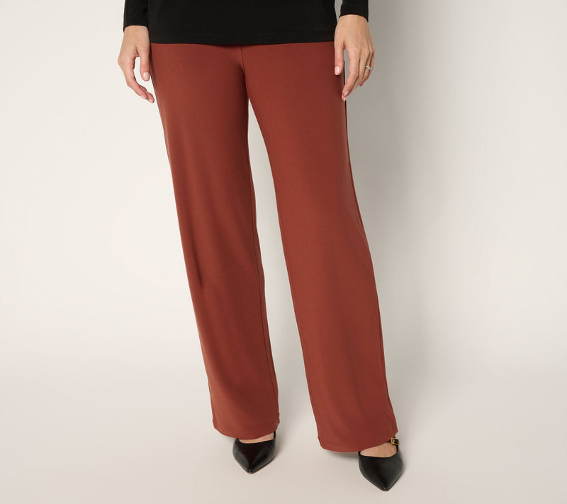 Susan Graver Regular Textured Liquid Knit Wide Leg Pant — View 14