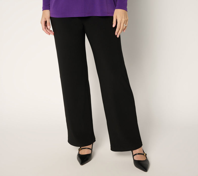 Susan Graver Petite Textured Liquid Knit Wide Leg Pant — View 11