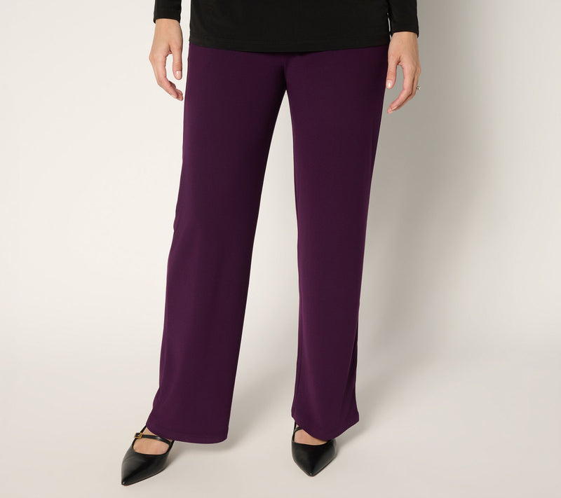 Susan Graver Petite Textured Liquid Knit Wide Leg Pant — View 12