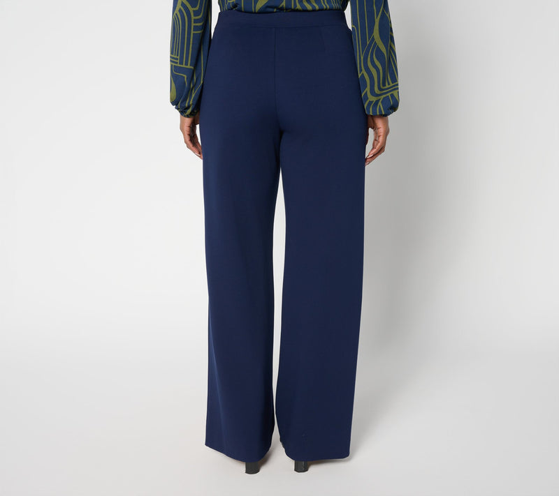 Susan Graver Weekend  Ponte Regular Wide Leg Pants — View 4