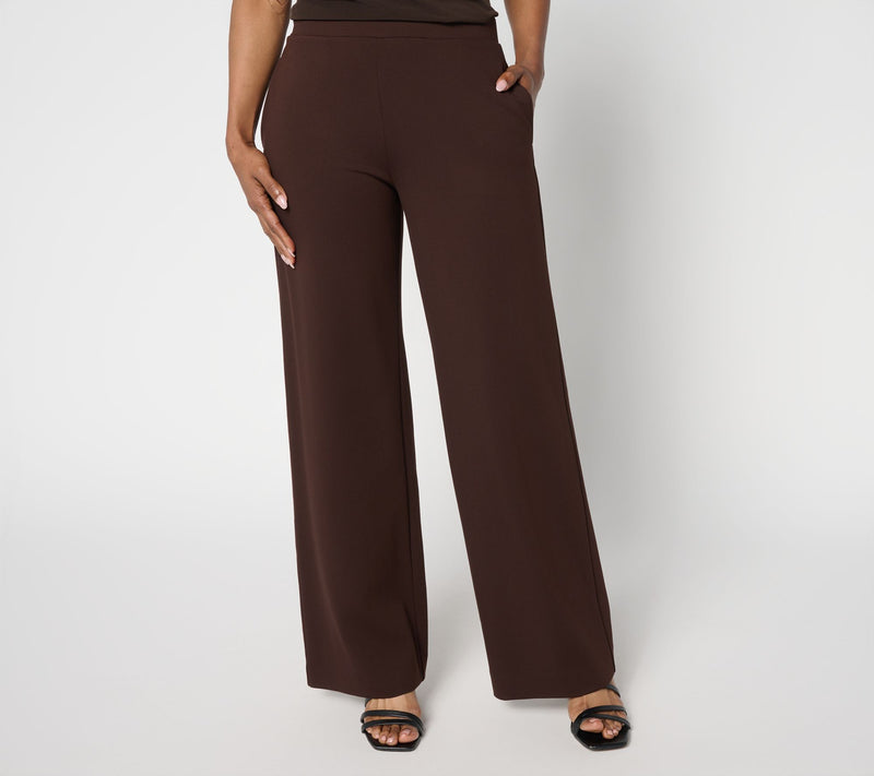 Susan Graver Weekend  Ponte Regular Wide Leg Pants — View 12