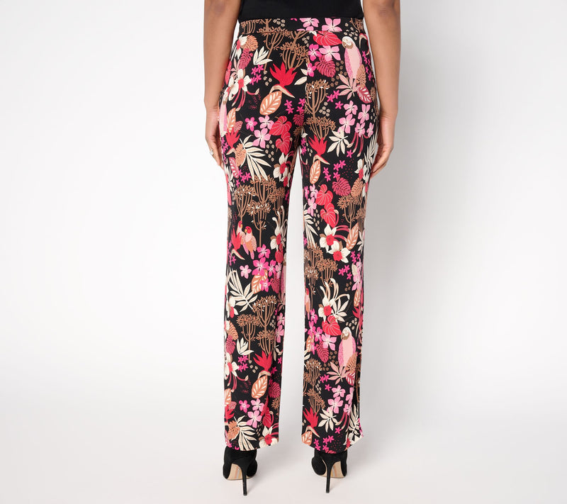 Susan Graver Petite Printed Liquid Knit Sofia Straight Leg Pants — View 4