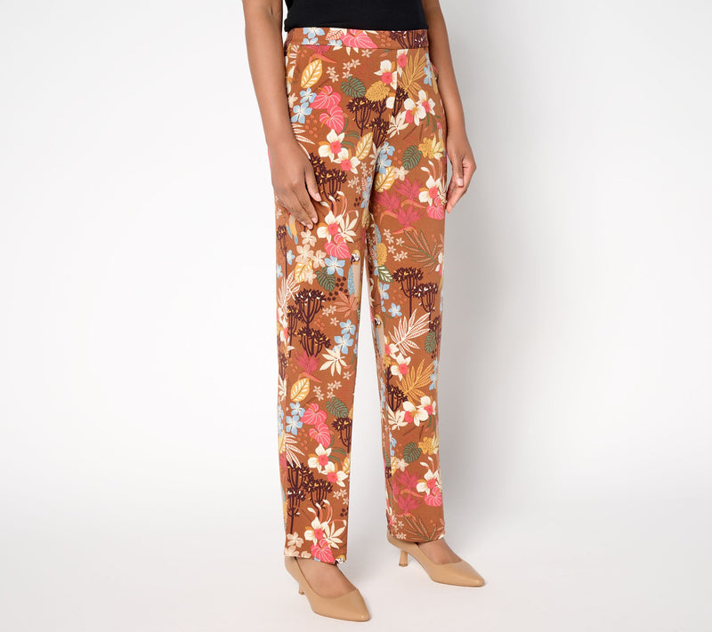 Susan Graver Petite Printed Liquid Knit Sofia Straight Leg Pants — View 13