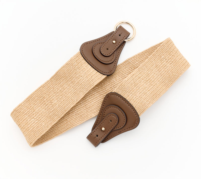 Susan Graver Wide Stretch Belt with Faux Leather Front Closure — View 5
